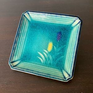 Turquoise Floral Trinket Dish Japanese
